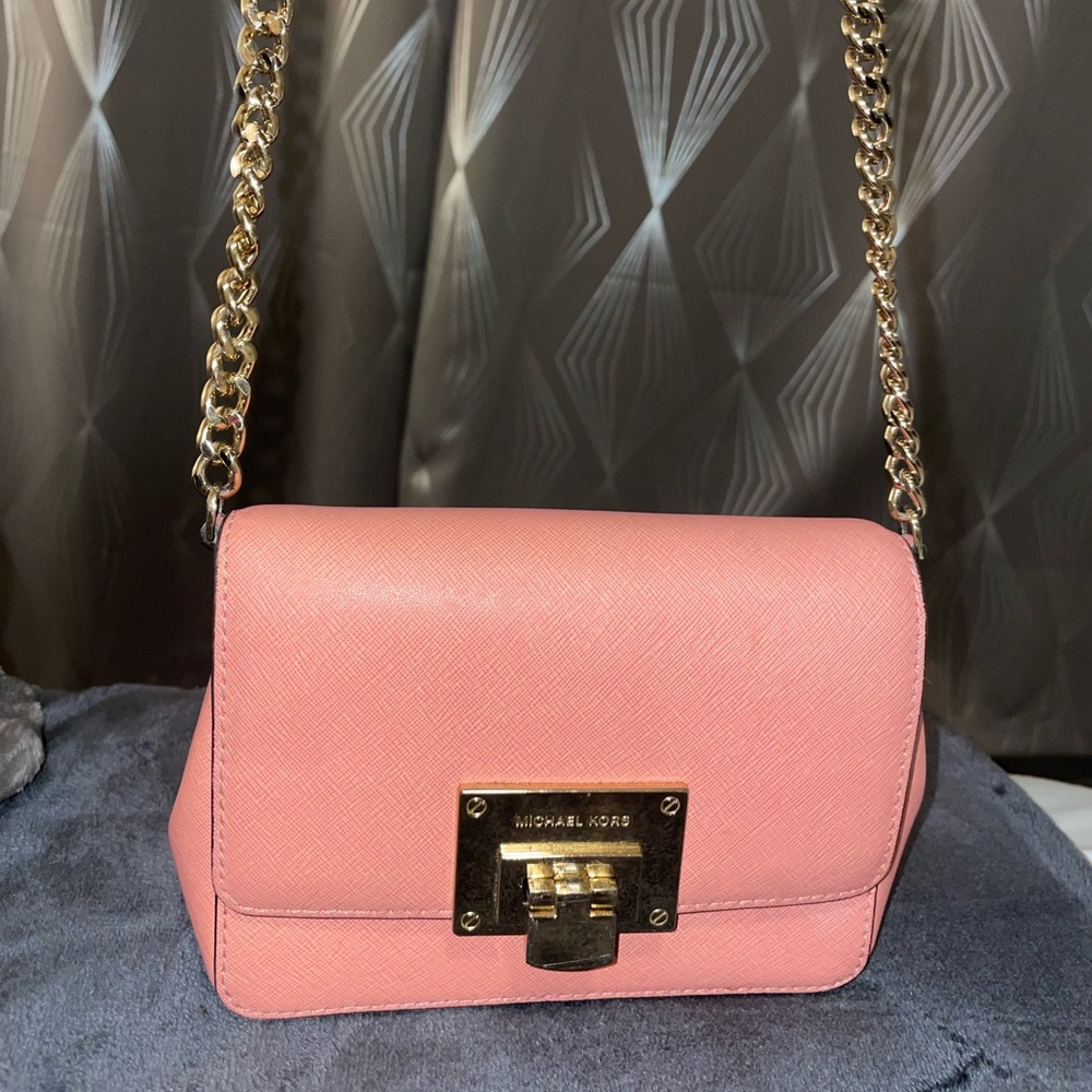 Michael Kors salmon pink crossbody purse